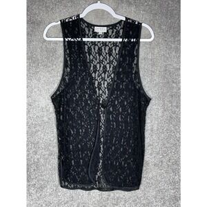 Vintage 1991‎ Sonya Ratay San Andre Sleeveless Sheer Lace Vest Womens Size S USA